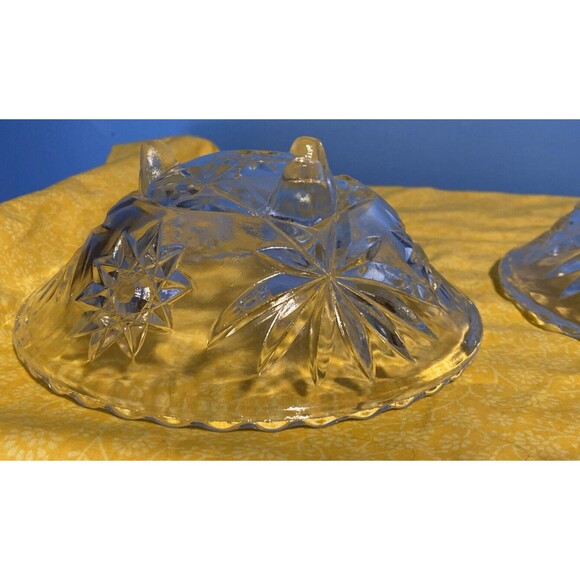 Vintage Pair Anchor Hocking Star of David Bowl, 3 Footed Prescut Scalloped Edge - Picture 8 of 8